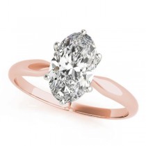 Solitaire Oval  6 Prong Pinched Shank