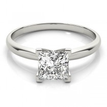 Princess Solitaire 4 Prong Pinched Shank
