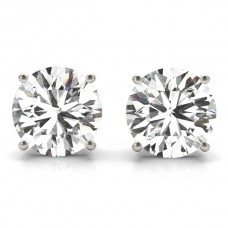 Four Prong Diamond Infused Simulant Basket Earrings 1ct. Total Weight 