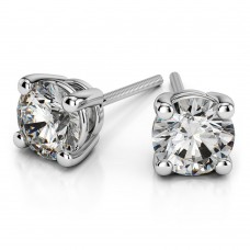 Real Diamond-Four Prong Basket Earrings Pure Carbon EcoStar Diamonds 1.50 ct.Total Weight