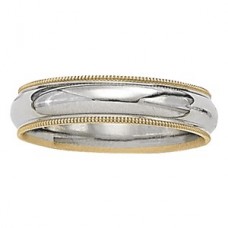 6MM Two Tone Comfort Fit Milgrain Edge